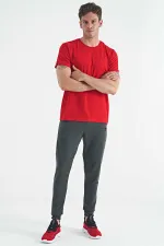 Tommylife Wholesale Calvin Klein Crew Neck Standard Fit Basic Men's T-Shirt 88245 Red