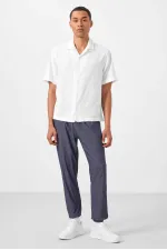 Jean chino extensible léger, coupe standard, tissé, Tommylife Wholesale, bleu marine, référence 82176