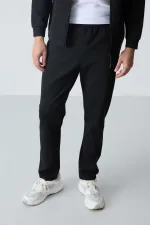 Tommylife Wholesale Comfortable Fit Stand Collar Classic Leg Men's Tracksuit 85113 Black