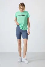 Tommylife Wholesale High Waist Biker Women's Leggings 91013 Petrol