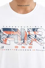 Tommylife Wholesale Oscar Crew Neck Standard Fit Printed Men's T-Shirt 88226 White