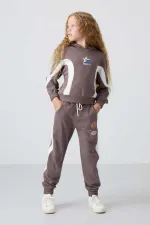 Ensemble de survêtement à capuche oversize pour filles Tommylife (7-15 ans), marron, référence 75166