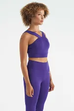 Bustier Tommylife pour femme, coupe ajustée, imprimé logo violet foncé - 97259