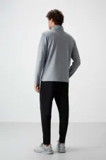 Tommylife Toptan Bran Standart Kalıp Scuba Basic Erkek Eşofman Takım 85199 Gri - Siyah