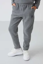 Ensemble de survêtement en polaire à col montant Tommylife Wholesale Serverer Boy, gris chiné, référence 11218