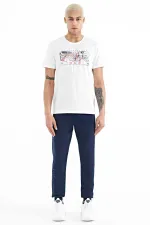 Tommylife Wholesale Oscar Crew Neck Standard Fit Printed Men's T-Shirt 88226 White
