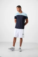 Tommylife Toptan O Yaka Standart Kalıp Aktif Spor Erkek T-Shirt 88386 Lacivert