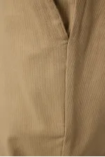 Tommylife Toptan Standart Fit Dokuma Hafif Esnek Chino Erkek Pantolon 82176 Koyu Bej