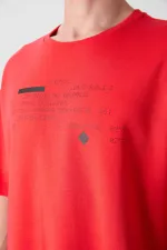 Tommylife Wholesale Crew Neck Oversize Printed Men's T-Shirt 88326 Fiesta