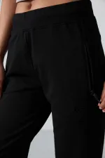 Bas de survêtement Tommylife noir avec poche zippée, coupe confortable, coupe classique, pour femme - 94195