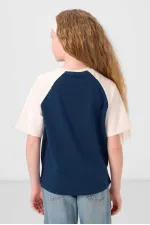 Tommylife Wholesale Crew Neck Cotton Printed Oversize Fit Girls' T-Shirt 75179 Parliament