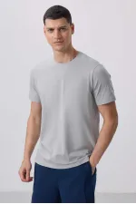 T-shirt basique Tommylife pour homme, col rond, coupe standard, couleur pierre, référence 87911