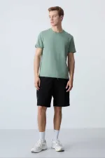 Tommylife Toptan Comfort Fit Basic Erkek Şort 81278 Siyah