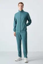 Ensemble de survêtement Tommylife Wholesale Relaxed Fit Basic pour homme, vert forêt, réf. 85260