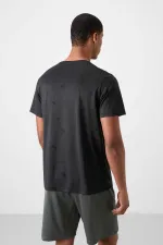 Tommylife Toptan O Yaka Standart Kalıp Aktif Spor Erkek T-Shirt 88397 Siyah