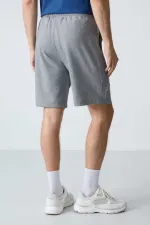 Tommylife Toptan Comfort Fit Basic Erkek Şort 81278 Gri Melanj