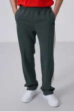 Pantalon palazzo pour homme Tommylife Wholesale, coupe standard, surface texturée, référence 82171, kaki