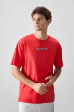 Tommylife Wholesale Crew Neck Oversize Printed Men's T-Shirt 88356 Fiesta