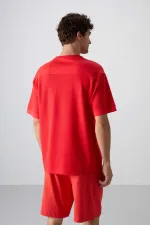 Tommylife Toptan O Yaka Oversize Basic Erkek T-Shirt 88340 Fiesta