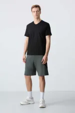 Short basique confort Tommylife pour homme, modèle 81281, kaki