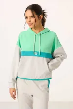 Survêtement à capuche Tommylife pour femme, color block, en gros - 95327