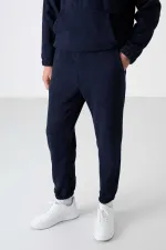 Tommylife Toptan Standart Kalıp Yarım Fermuar Polar Erkek Eşofman Takımı 85159 Lacivert