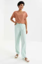 Pantalon de survêtement Tommylife Wholesale Aqua Green Classic Leg à taille élastiquée avec cordon de serrage - 94619