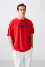 Tommylife Toptan O Yaka Oversize Baskılı Erkek T-Shirt 88334 Fiesta