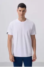 T-shirt basique Tommylife Wholesale à col rond et coupe standard pour homme, référence 87911, blanc