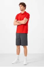 Short chino extensible léger, coupe standard, tissé, Tommylife Wholesale, gris, référence 81292