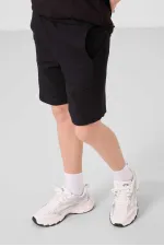 Ensemble short chino garçon Tommylife Wholesale en coton léger et extensible, coupe oversize, noir, réf. 11275