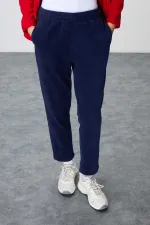 Ensemble de survêtement en polaire Tommylife Wholesale pour femme, coupe classique, col montant, taille oversize, rouge et marine (réf. 95339).