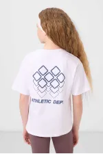 T-shirt basique Tommylife en coton, col rond, coupe oversize, blanc, référence 75178.