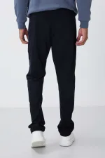 Tommylife Toptan Dar Kalıp Klasik Paça Erkek Eşofman Alt 84669 Lacivert