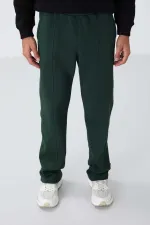 Tommylife Toptan Oversize Basic Düz Paça Erkek Eşofman Alt 82146 Çam Yeşili