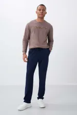 Pantalon de survêtement Tommylife Wholesale Indigo pour homme, avec cordon de serrage, poches, coupe standard, jambe classique - 84682