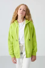 Sweat-shirt à capuche Tommylife pour filles de 7 à 15 ans, coupe standard, vert citron, référence 75149.