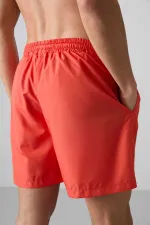 Tommylife Toptan Oranj Belden Lastikli Standart Kalıp Erkek Deniz Şortu - 81237