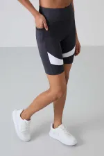 Tommylife Toptan Yüksek Bel Biker Kadın Tayt 91012 Antrasit