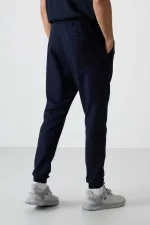 Tommylife Toptan Comfort Fit Nakışlı Erkek Jogger Eşofman Alt 82123 İndigo