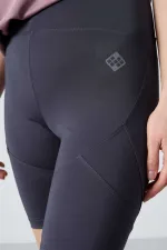 Tommylife Toptan Yüksek Bel Biker Kadın Tayt 91013 Antrasit