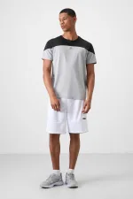 Tommylife Toptan O Yaka Standart Kalıp Aktif Spor Erkek T-Shirt 88386 Gri