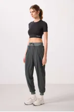 Pantalon femme coupe standard en polyester Tommylife en gros - 94677 kaki