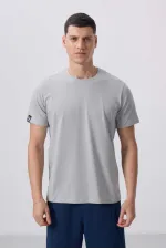 T-shirt basique Tommylife pour homme, col rond, coupe standard, couleur pierre, référence 87911