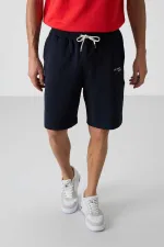 Tommylife Toptan O Yaka Oversize Erkek T-Shirt Şort Takım 85250 Fiesta - Lacivert