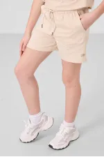 Tommylife Toptan Pamuklu Yumuşak Dokulu Standart Fit Basic Kız Çocuk Şort Takım 75184 Bej