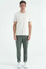 Tommylife Toptan O Yaka Standart Kalıp Basic Erkek T-Shirt 87911 Ekru