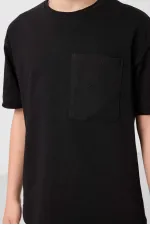 Ensemble short chino garçon Tommylife Wholesale en coton léger et extensible, coupe oversize, noir, réf. 11278