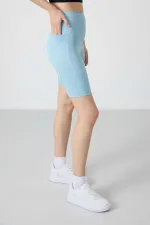 Leggings motardes taille haute Tommylife pour femmes, bleu clair, référence 91012 (vente en gros)