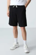 Tommylife Wholesale Comfort Fit Basic Men's Shorts 81277 Black